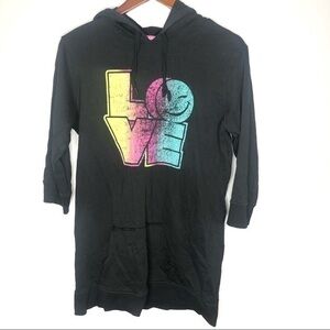 Joe by Joe Boxer love graphic black tunic hoodie